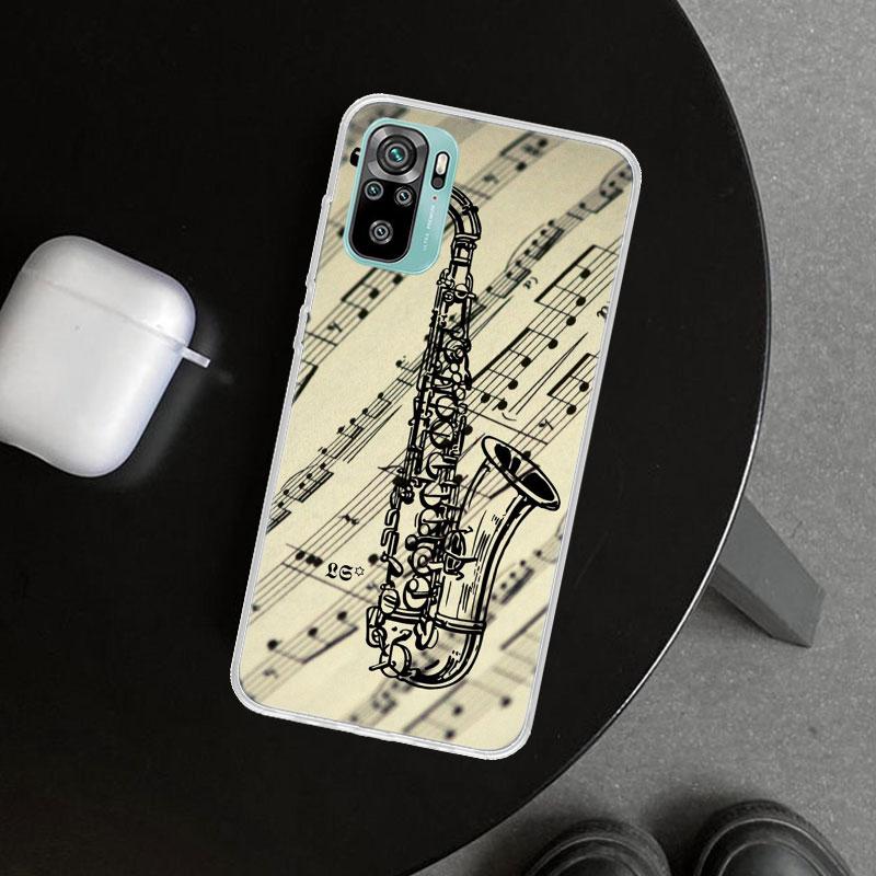 Music Saxophone Instrument Phone Case Cover for Xiaomi Redmi Note 15 14 13 12 11 Pro Plus 14S 12S 11S 11T 11E 10S 10 Customized