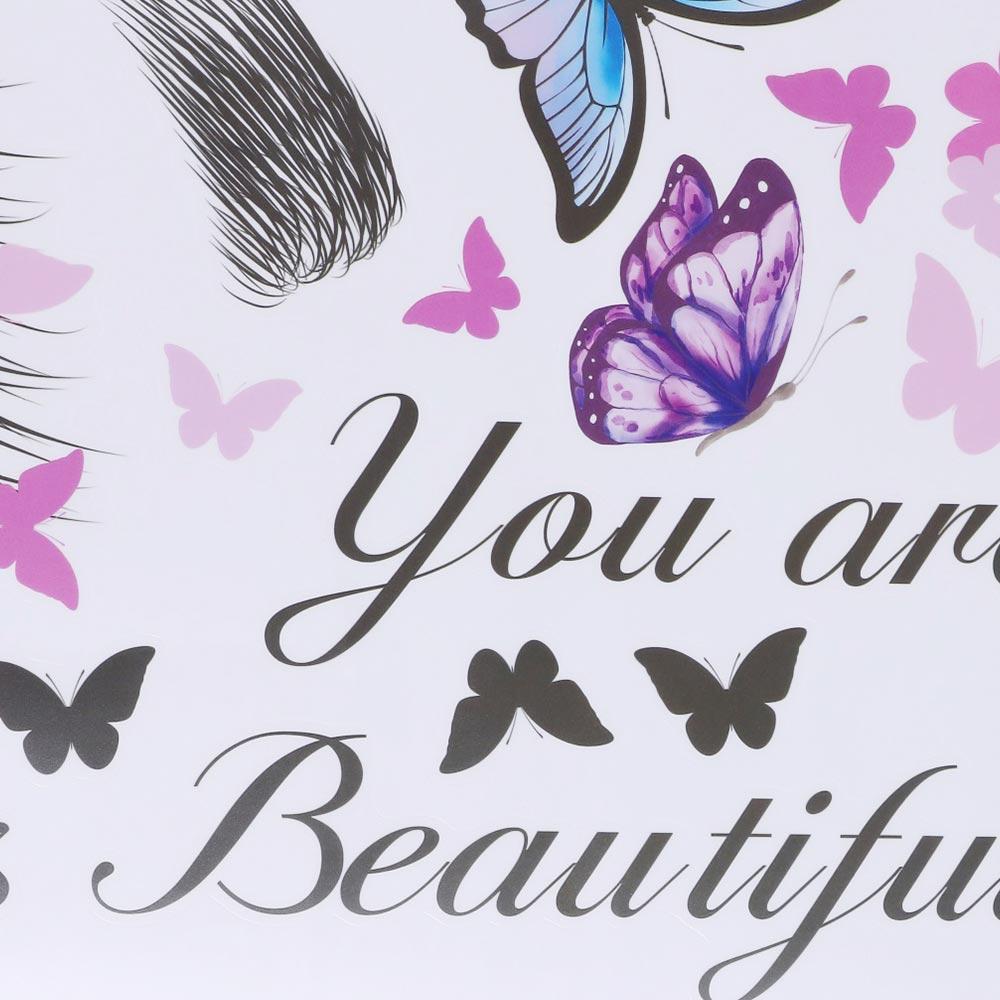 Vinyl Wall Stickers PVC Flying Butterfly DIY Wall Art Mural Eyelash Eyes  Living Room Decoration