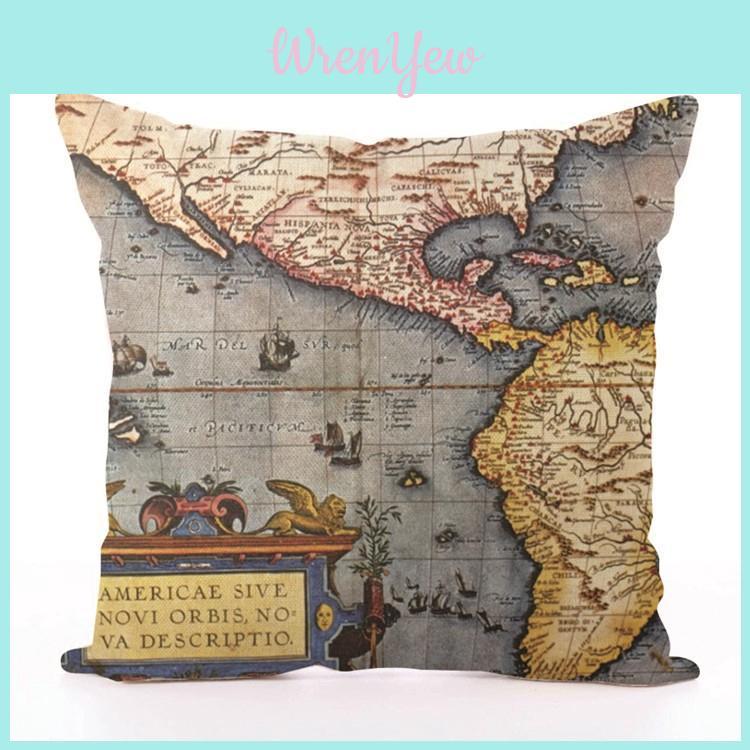 Timeless Design Home World Map Print Throw Pillow Case For Cozy Living Spaces