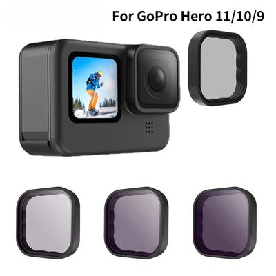 Набор ND8 ND16 ND32 CPL фильтров для объектива Рамка из алюминиевого сплава для GoPro 12 GoPro Hero 11 10 9 Черная Экшн-камера ND CPL Объектив