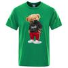100 Cotton Sports Mask Bear Print Shortsleeved Tshirt Male Halfsleeved Summer Casual Oversized Tshirt Men Shirt S3xl