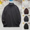 Men Bottoming T-shirt High Collar Double-sided German Velvet Solid Color Elastic Mid Length Pullover Layering Top for Winter And Fall