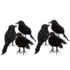 Creative Holiday Supplies Black Crows Fake Birds Toys Feathers Animals Party Decorations Props Garden Statues Sculptures