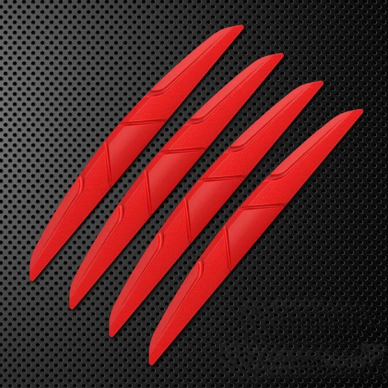 4 шт., наклейки на кромку двери автомобиля, защита от столкновений, силиконовые боковые защитные ограждения, защитная полоса для зеркала заднего вида