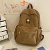 Japanese Retro Plaid Backpack for Women - Lightweight Autumn/Winter Bag for Middle and High School Girls