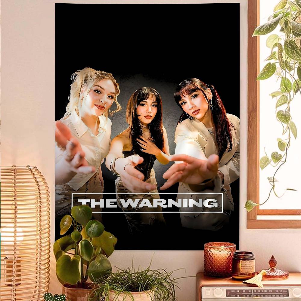 Band TThe Warning Anime Tapestry Hippie Flower Wall Carpets Dorm Decor Cheap Hippie Wall Hanging