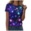 Top Blouse Woman Trend 2025 Women 3d Galaxy Print T Shirts Glitter Shirts Blouse Fashionable Starry Sky Summer Ropa Para Mujer
