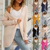 Women's Cardigan Solid Color Irregular Knit Sweater Hollow Knit Sweater Jacket