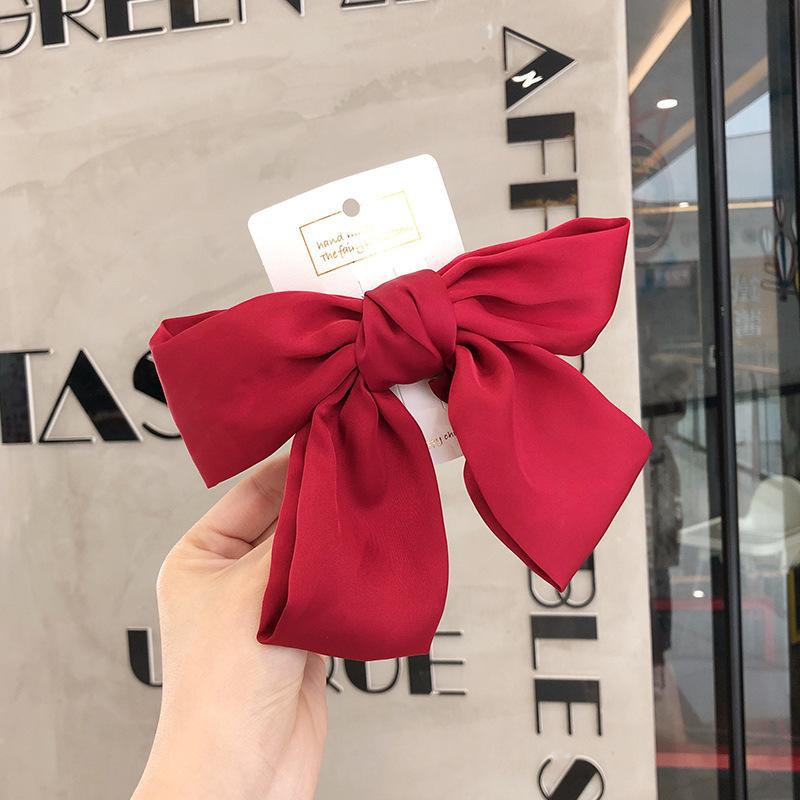 1 шт., новая корейская модная заколка для волос с бантом, однотонная элегантная заколка для волос, головные уборы, аксессуары для волос для девочек и детей