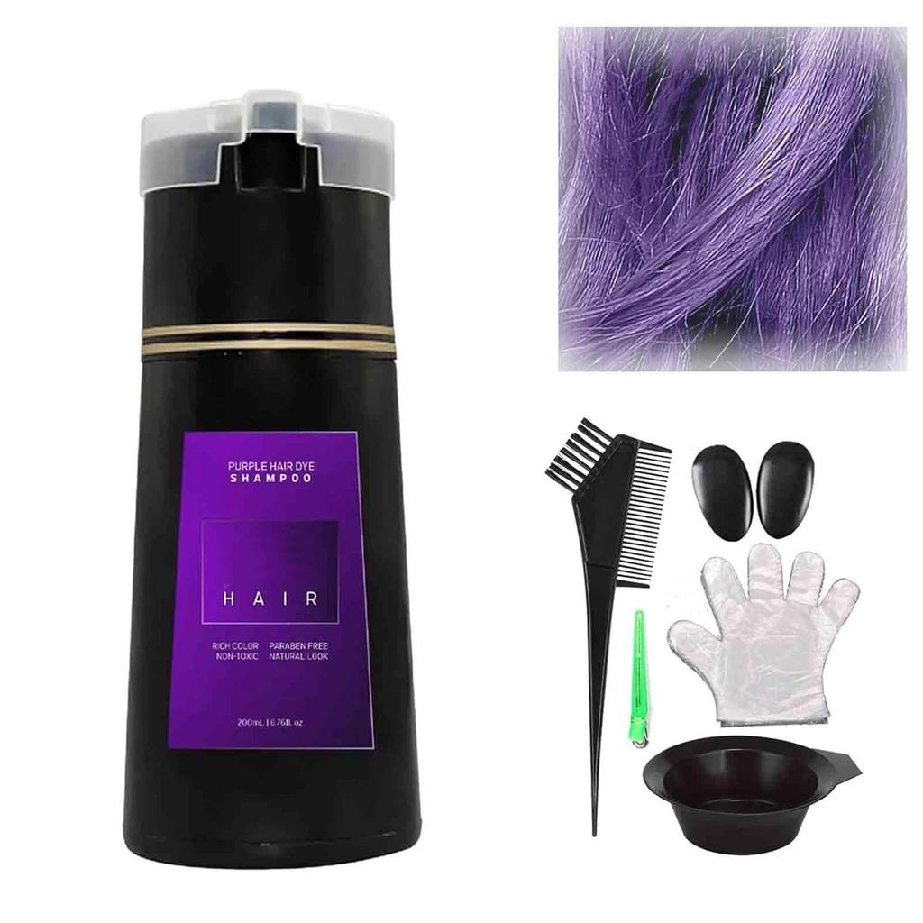 Dyestuff Shampoo Шампунь Нежно и быстро окрашивает, не раздражает окрашивание (черный/коричневый/светло-коричневый/фиолетовый/красный) 200мл