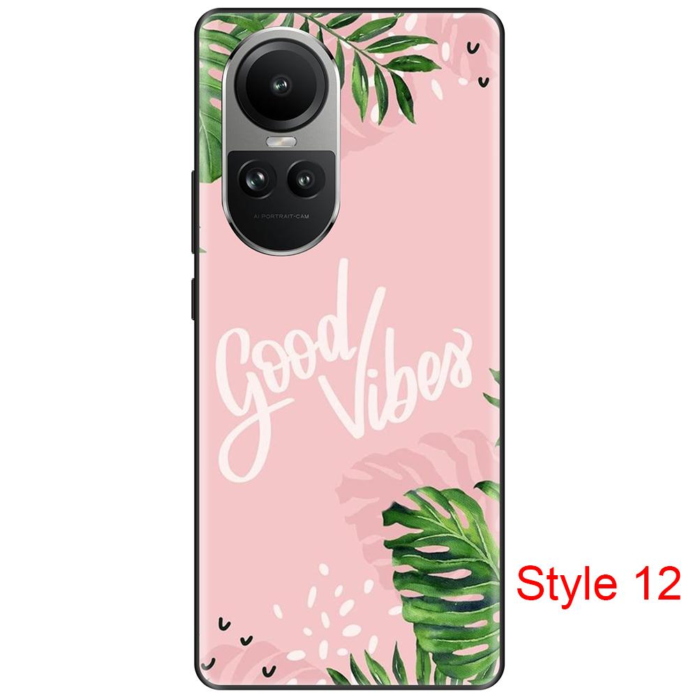 Чехол для Oppo Reno10 Pro 10, роскошный черный на OppoReno10, 6,67 дюйма, полная защита, противоударный силиконовый бампер, мягкий ТПУ