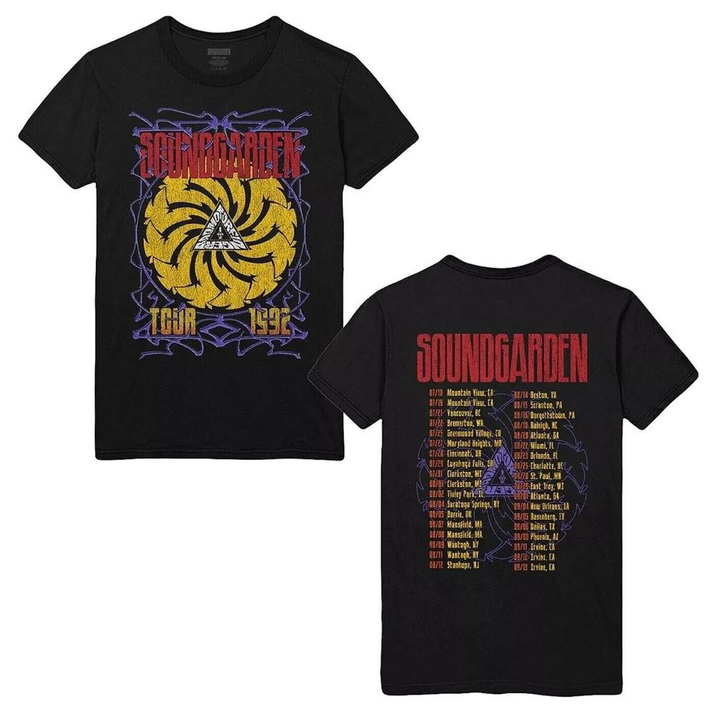 Soundgarden Tour 1992 2 sided basic black Unisex T shirt Reprint digital Unisex T-Shirt