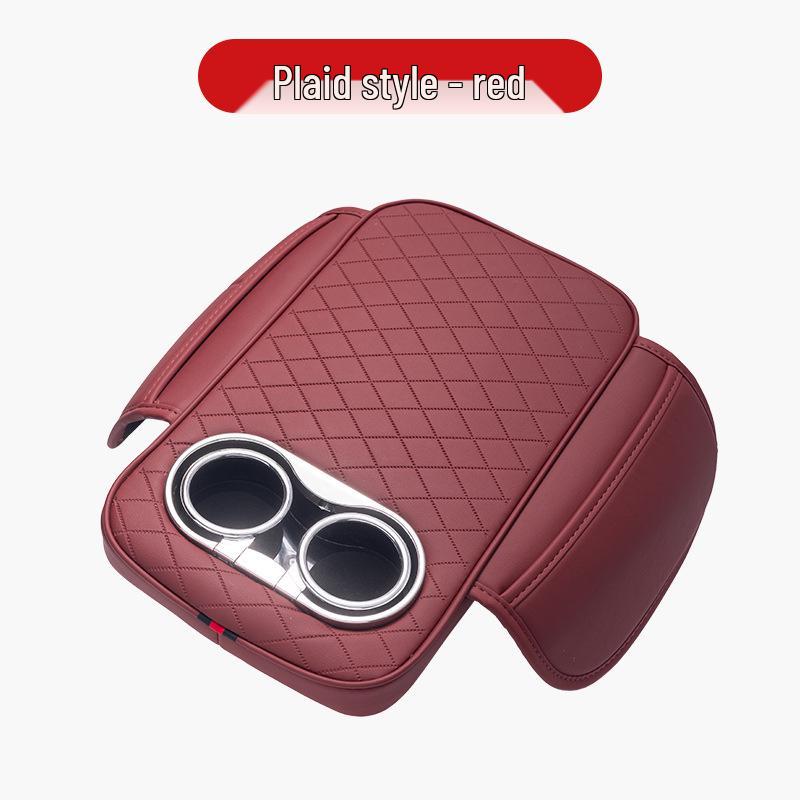 Многофункциональная кожаная накладка на подлокотник автомобиля с местом для хранения, подстаканником и защитным чехлом