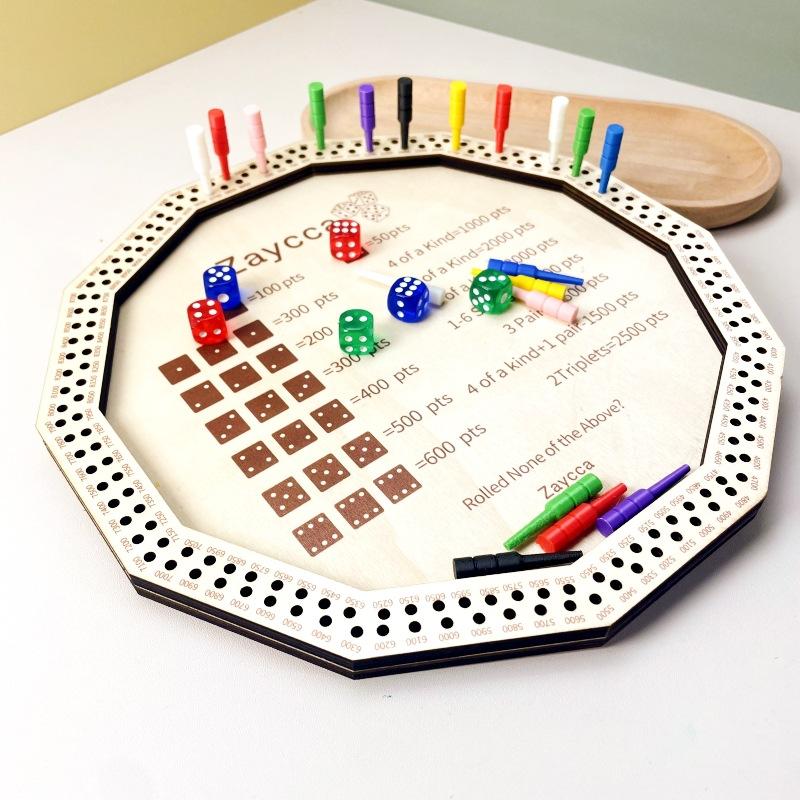 Solid Wood Farkle Dice Rolling Tray, Classic Luck Dice Game Accessory for Tabletop Board Game