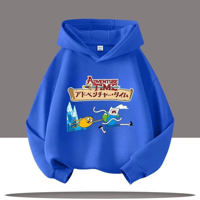 2025 Новая детская толстовка Время приключений с мультяшным принтом Аватар Детская спортивная одежда для девочек Повседневный топ Одежда на осень/зиму