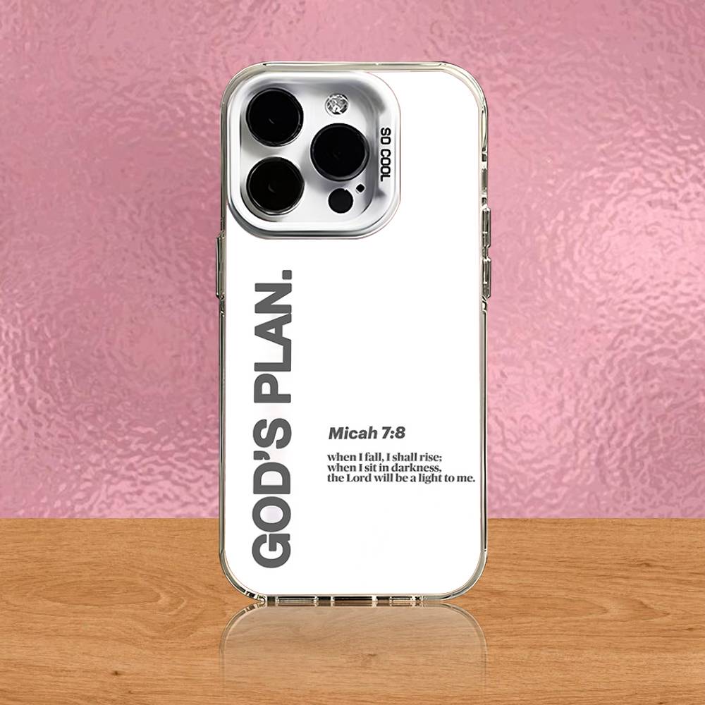 Чехол для телефона 'План Бога Иисус Библейский стих' для iPhone 16,15,14,13,12,11,Pro,Max,Plus,Mini,SE Черный Белый Матовый Ударопрочный Чехол