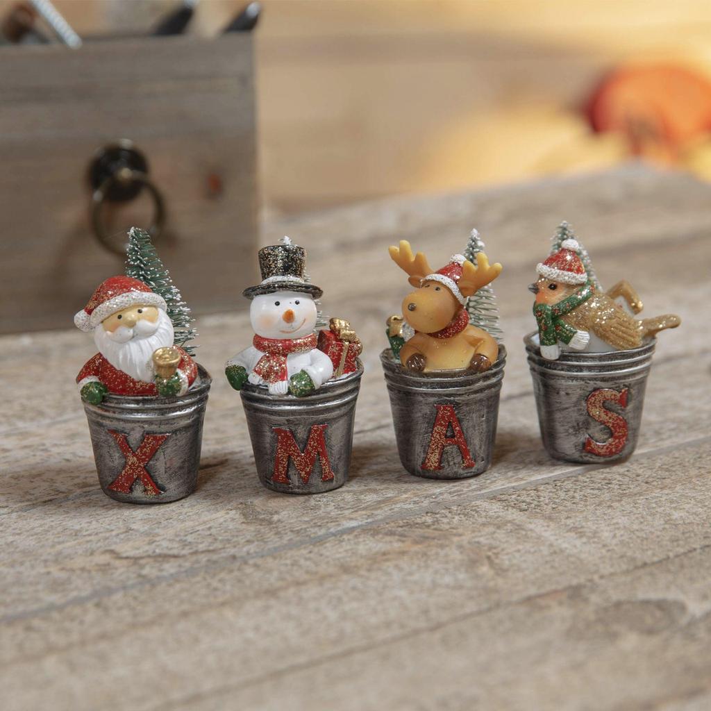 Set of 4 Christmas Ornaments - XMAS