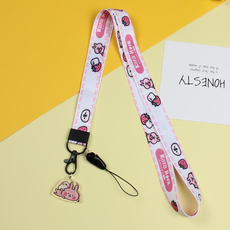 Cartoon Mobile Phone Lanyard, Cute Pendant, Wide And Flat Braided Belt, Lanyard, Key, Badge, Card Cover, Neck Lanyard.