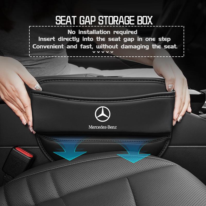 AABGX1 For Benz Car Seat Gap Storage Box Leather Storage Pocket Keys Card Phone Holder Accessories Exclusive AMG W124 W203 W204