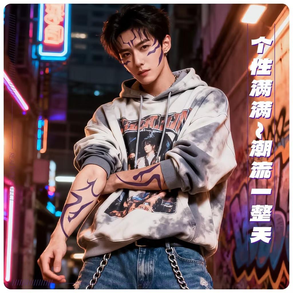 8PCS KPop Demon Hunters Temporary Tattoo Set Rumi& Jinu Patters | Bithday Panty HUNTR/Xi Saja Boys Haloween Cosplay Rumi Tattoos