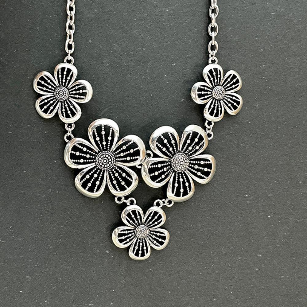 Подвеска Бохо Этническое Ожерелье Полая Цепочка Свитера Винтажное Богемное Цветочное Ожерелье Вечеринка