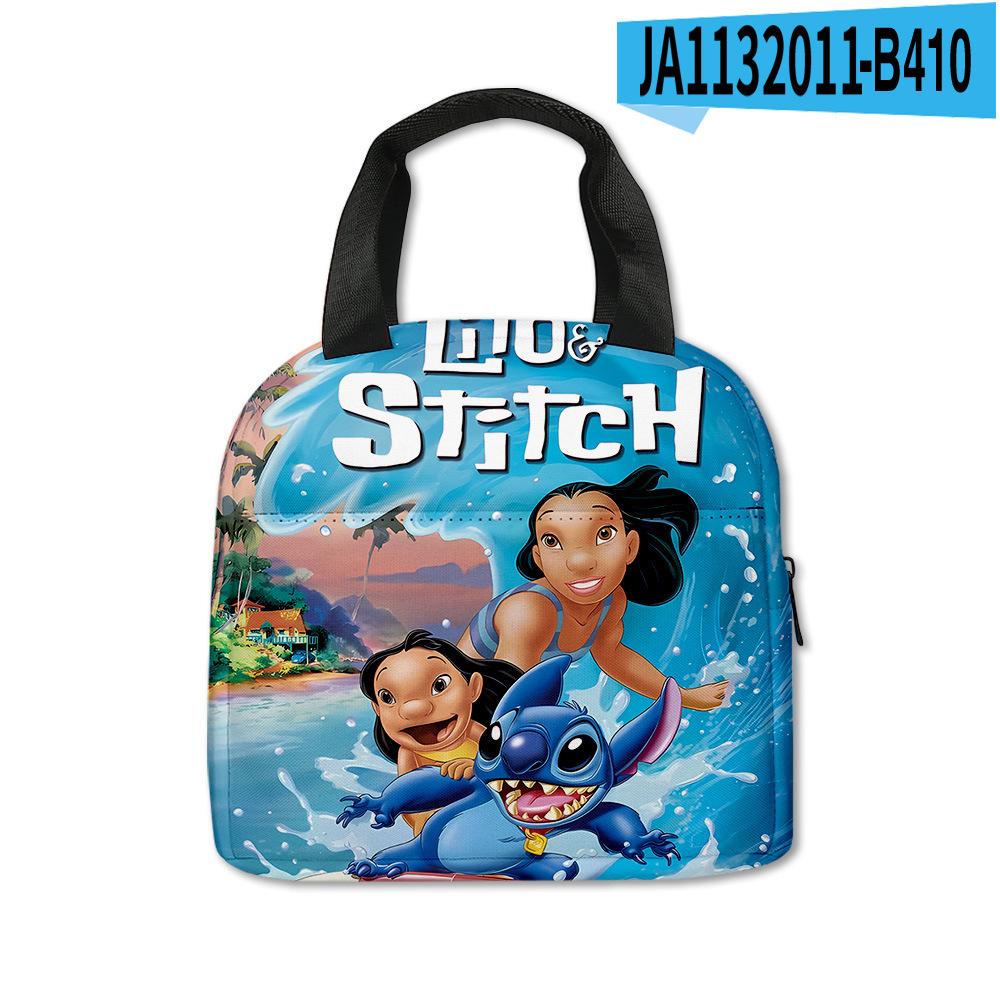 Stitch Cartoon Printed Lunch Bag Elementary And Secondary School Insulated Lunch Box Tote Bag
