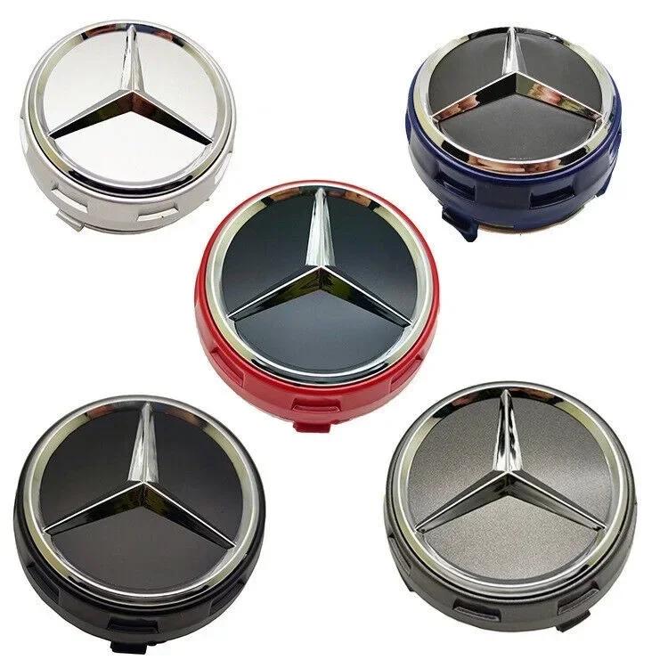 CSQ5 4PCS 75mm Car Wheel Center Hub Caps Cover Amg Mercedes Benz B/C/E/S Class A Class C200L GLC GLK CLA W166 W163 W221