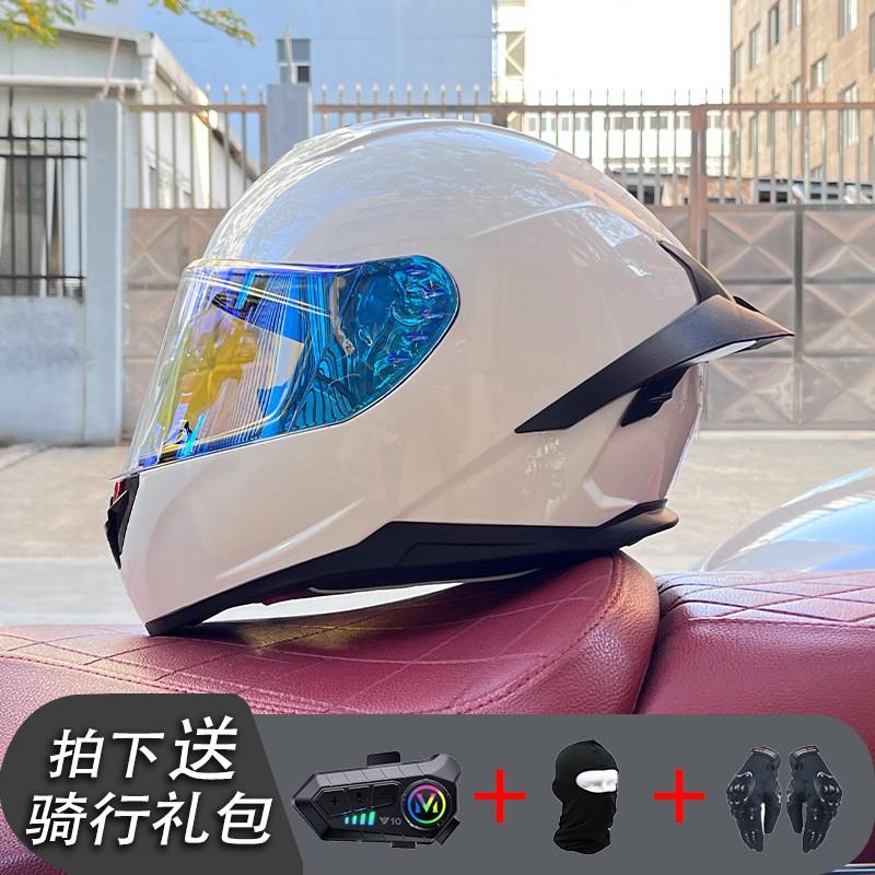 ECE/GB Certified Full Face Motorcycle Helmet With Bluetooth Intercom Men Women Use Large Rear Wing Stylish Design
