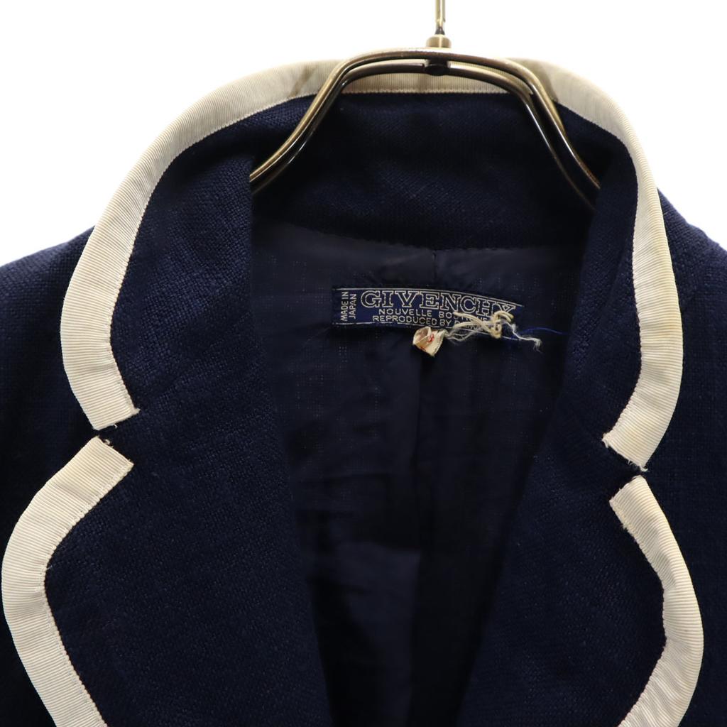 Givenchy Пиджак 80-х 90-х годов, старый, сделано в Японии, синий, женский, б/у