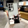 Очки Черно-белый Кот Мультяшный Funda Для Samsung S26Ultra Чехол Для Телефона Для Galaxy S25 FE S26 S24 S23 S22 S21 Ultra S20 Plus Чехол