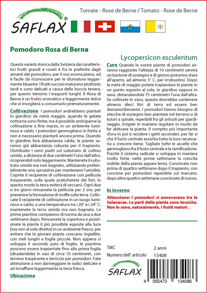SAFLAX Помидор - Роза де Берн - 10 семян - Lycopersicon esculentum