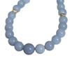 Niche Design Fashion Exaggerated Gradual Change In Size Light Blue Sea Blue Treasure Real Stone Beaded Temperament Personalized Necklace