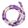 Natural Amethyst Crystal Moonstone Gemstone Smooth Beads Necklace 17" UB-4497 UB-4497