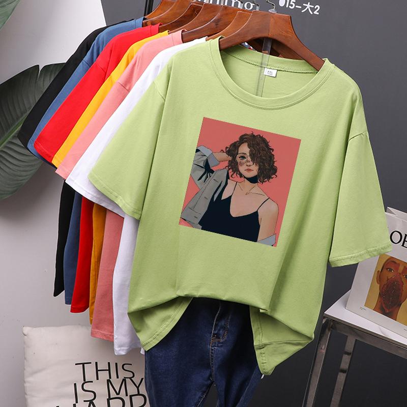 Kawaii графические печатные футболки женские летние большие размеры Harajuku хлопковые футболки оверсайз повседневные с короткими рукавами женский топ