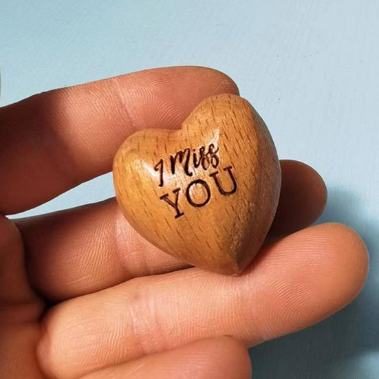 Деревянное Карманное Сердце Объятие Токен Напоминание о Любви Портативный Памятный Мини Сердце Любви