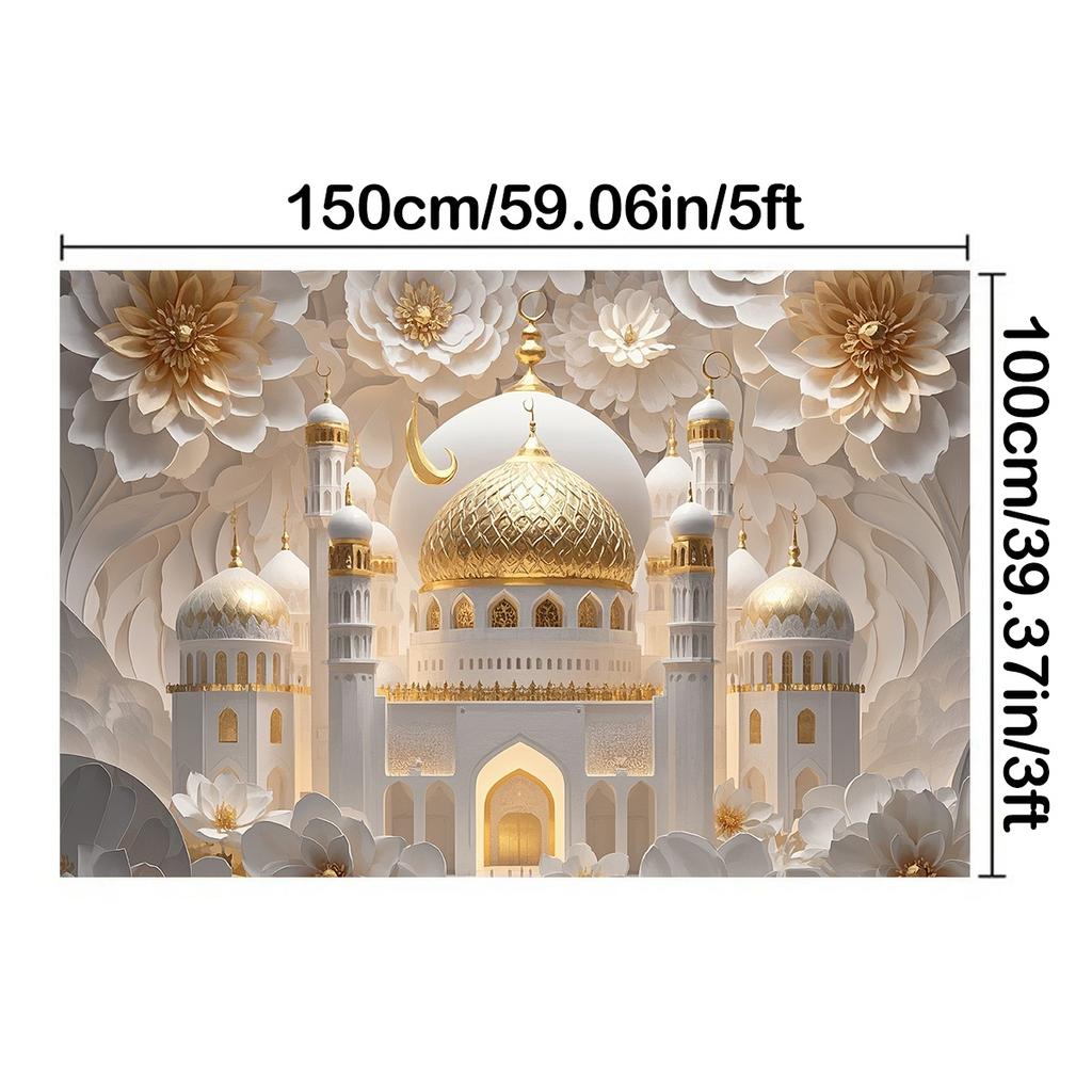 Mosque Theme Ramadan Eid Mubarak Decoration Backdrop Banner Family Room Photo Background Party Decors Moon Star Background Eid Al Adha