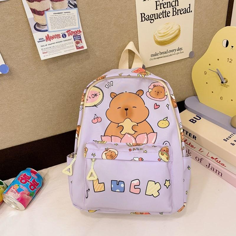 Print Lovely Animal Preschool Backpack For Children Soft Nylon Style Cute