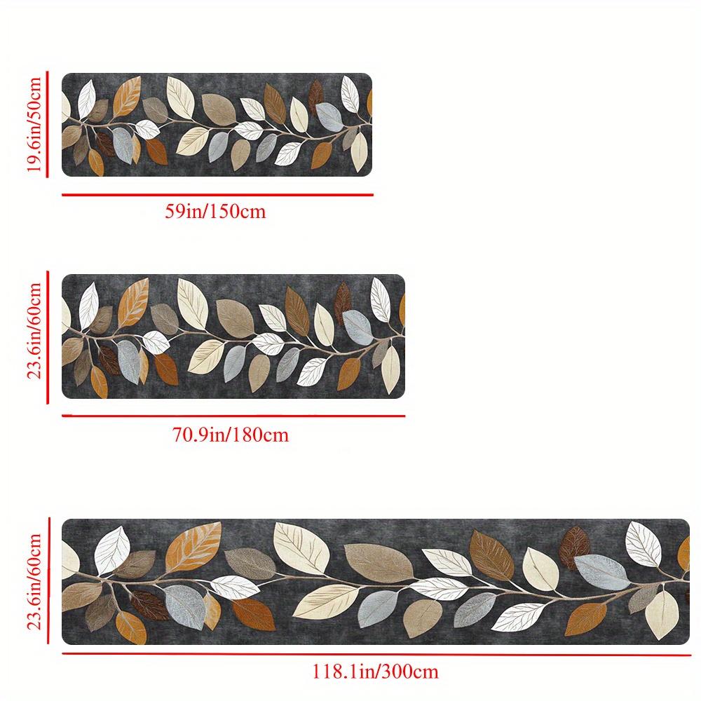 VIKAMA Leaf Vine Kitchen Rug Non-slip, Stain-resistant Entrance Hallway Mat Bedroom & Dining Room Runner Home Decor