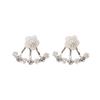 Women Cute Daisy Shape Rhinestone Inlaid Ear Jacket Earrings Party Jewelry Gift