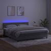 Sommier à lattes avec matelas - Maison Exclusive - 160x200 cm - Velours gris clair - Bande LED colorée