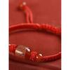 2025 год рождения Женский браслет из красной веревки с бусинами удачи, год Змеи, красный агат, красная ручная нить, парный зодиакальный браслет