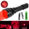 500 Yards Zoomable Flashlight Red/Green/White Hunting Torch 1 Mode High+Remote Pressure Switch+Rifle Scope Mount+18650+Charger