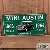 2D Плоский - Винтажный Austin Mini 1964 Алюминиевый Настенный Знак , Ретро Медно-Зеленый Дизайн с Изображением Классического Автомобиля