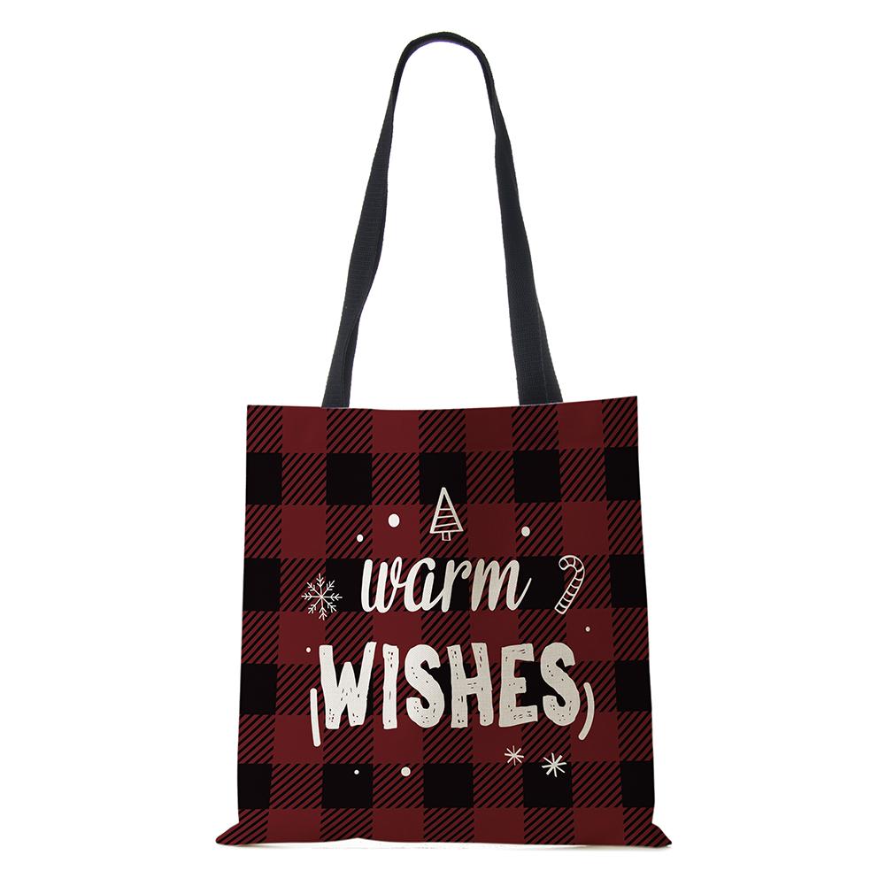 Рождественская холщовая сумка-шоппер Харадзюку Веселая рождественская елка Многоразовая дорожная сумка через плечо Большой вместимости Складная сумка-тоут для хранения Ручная KTB