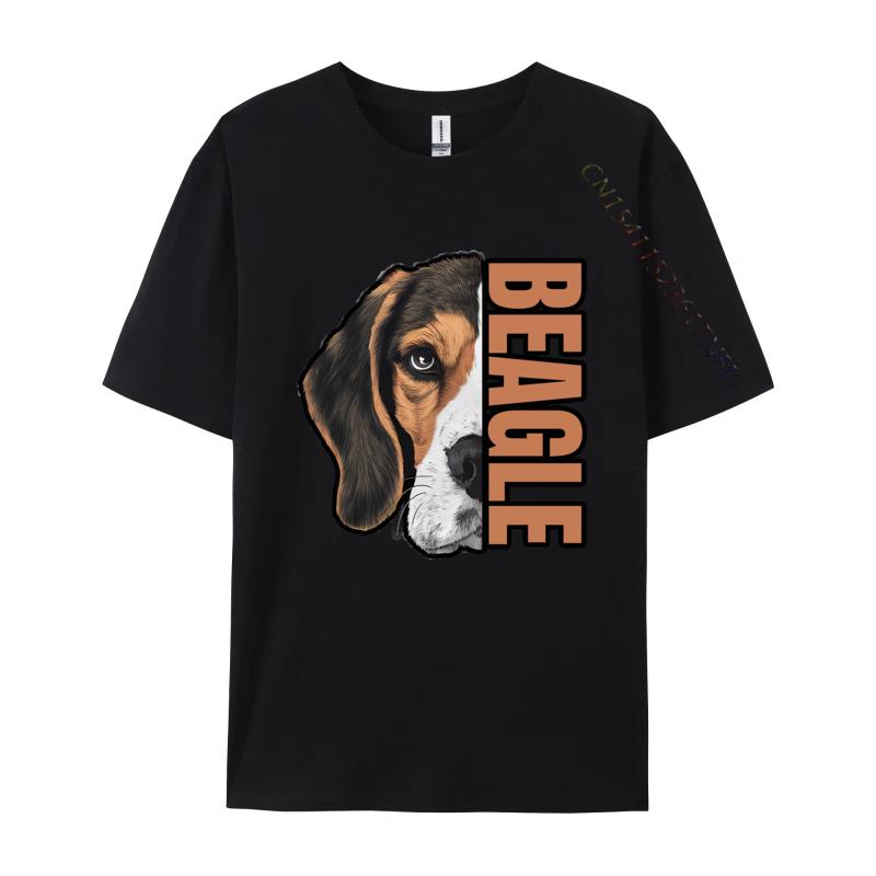 Beagle HalfFace Tshirt Gift TShirt Youthful T Shirts For Unisex Cotton Tops Tees Street Cheap Pop Art