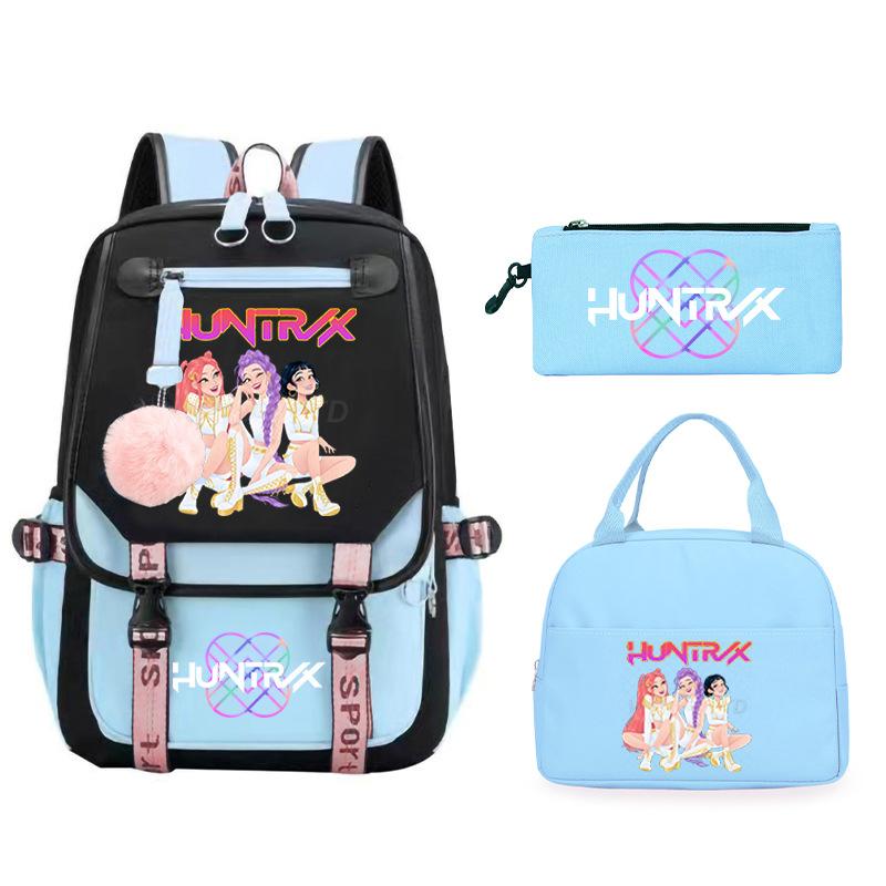 KPop Demon Hunters Rumi Anime Merchandise Backpack and Pencil Case Convenient Backpack for Couples for Business Trips and Travel