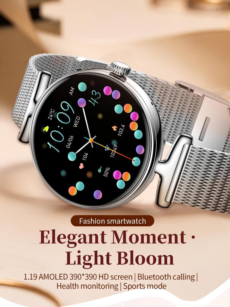 Женские многофункциональные смарт-часы V81: Пульс, Кровяное давление, Звонки по Bluetooth, Спорт, Кислород в крови, Отображение дня.