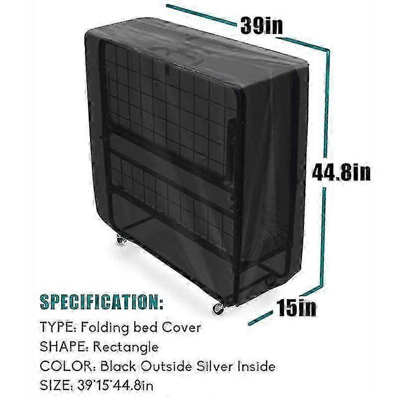 Folding Bed Cover Folding Bed Dust Cover Outdoor Recliner Cover Black Length 99 Width 38 Height 114C