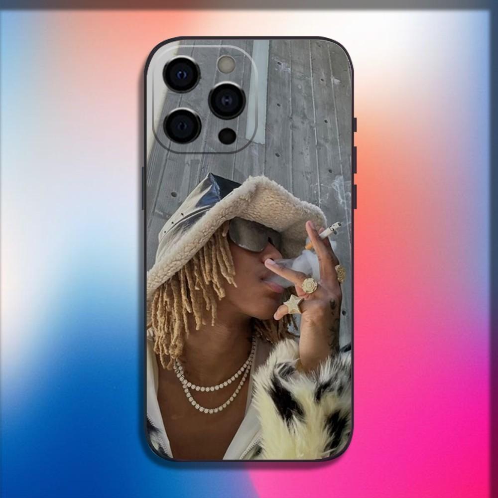 Чехол для телефона Rapper R-Rich Amiri для iPhone 16,15,14,13,12,11,Pro,X,XS,Max,XR,Plus,Mini Мягкий черный чехол