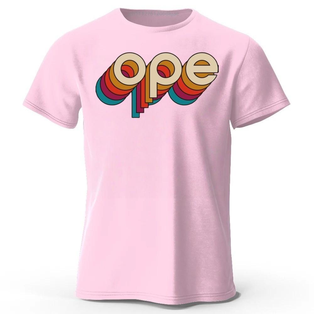 Retro Rainbow Gradient ope Letter Print Mens Pure Cotton Short Sleeved Comfortable Fashionable Soft Loose Sports Tshirt Top